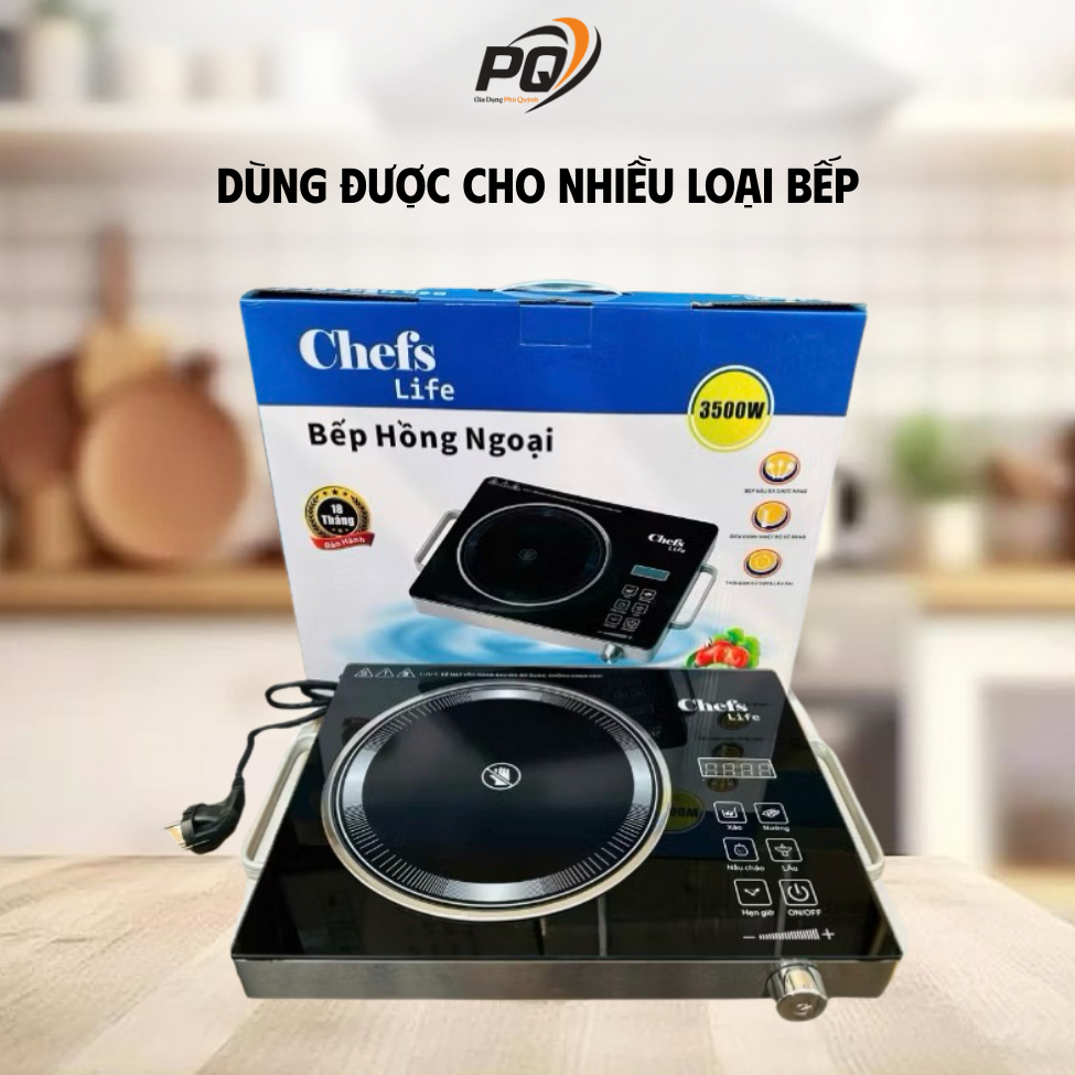 Bếp hồng ngoại Metro Chefs Life công suất 3500W điều khiển cảm ứng, bếp điện đơn mặt kính cường lực