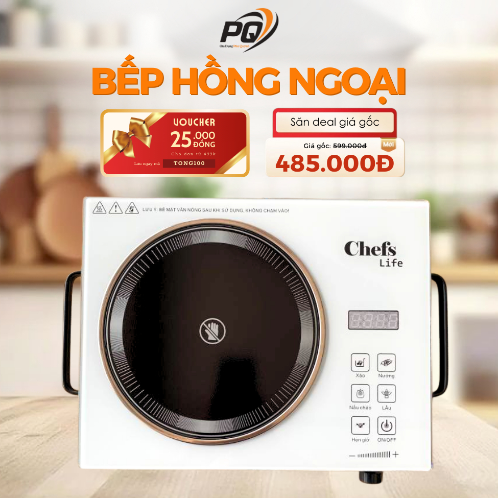 Bếp hồng ngoại Metro Chefs Life công suất 3500W điều khiển cảm ứng, bếp điện đơn mặt kính cường lực