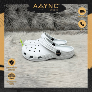 (Auth) Dép Sục Classic Clog Unisex Nam Nữ Màu Xám Xanh Kiểu Dáng Đơn Giản Basic Đế Thấp 3cm - Asyon Outlet