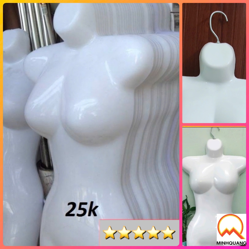(NHẬN ĐƠN TỪ 2 CHIẾC) máng canh nữ,manocanh nửa người bằng nhựa giúp trưng bày quần áo,váy,đầu móc xoay 360 độ