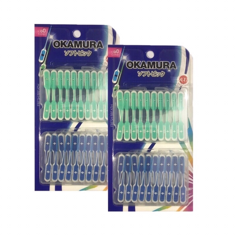 Tăm Siêu Mềm Okamura 60 cây (2 Hộp/vỉ nhựa)