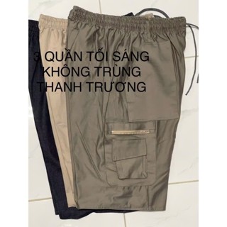 COMBO 3 Quần Short Nam Kaki , Túi Hộp Lưng Thun Co Giãn From Rộng Thoải Mái Có Túi Khóa Kéo .