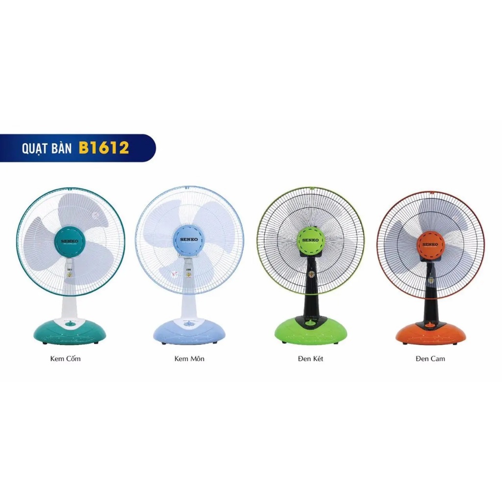 [Ship Hoả Tốc] Quạt Bàn Senko B1612 - BH 24 Tháng Chính Hãng