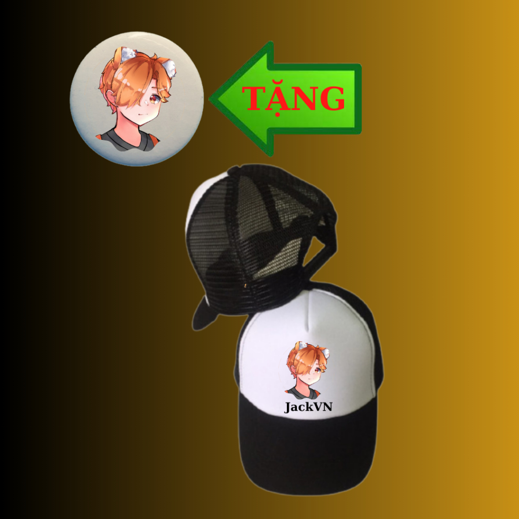Mũ/nón trẻ em Làng Sinh Tố Team dễ thương Oops HiHa,Sầu Riêng TV, Aby TV, Nabee... phía sau lưới tho