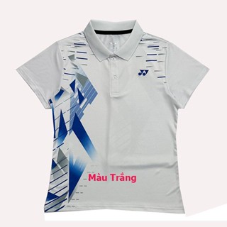  Áo Cầu Lông Nam Nữ Cổ Bâu Yonex 7597 Màu Trắng Có size 3XL 