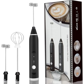 Máy Tạo Bọt Cafe, Máy Đánh Trứng Mini Cầm Tay Sạc Pin 3 Cấp Độ Tặng Kèm 2 Đầu Đánh Chuyên Dụng