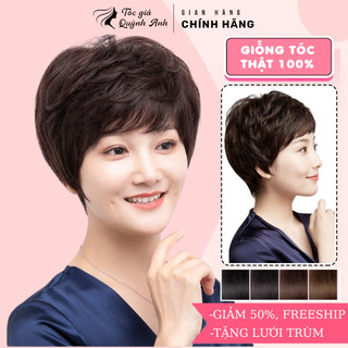  Tóc Giả Nữ Trung Niên TN10 – Tóc Giả Ngắn Uốn Nhẹ Xoăn Phồng Tự Nhiên Đội Nhẹ Không Nóng – Tặng Kèm Lưới Đội 