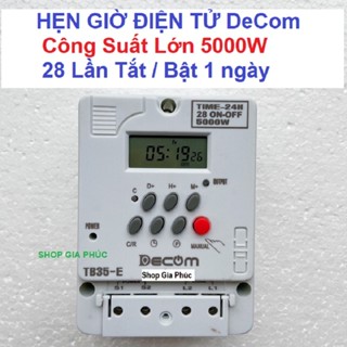 Công Tắc Hẹn Giờ Điện Tử Decom Công Suất Lớn 5000W TB35, Hẹn Giờ Bật/ Tắt Điện