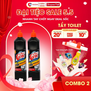 Combo 2 chai nước tẩy rửa toilet làm sạch bồn cầu nhà vệ sinh bảo vệ men sứ kháng khuẩn không mùi