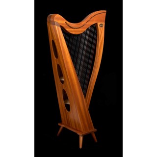 Đàn hạc 19 dây gỗ GỤ Mahogany tặng túi và cây chỉnh dây khăn lau tab dây dự phòng Miếng rửa chén sợi cước 3M Scot ENG120