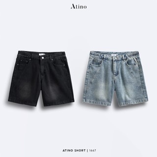 Quần Short Jean Nam Xanh Đen ATINO Chất Liệu Jean Cotton Form Fitted 30.2.1667