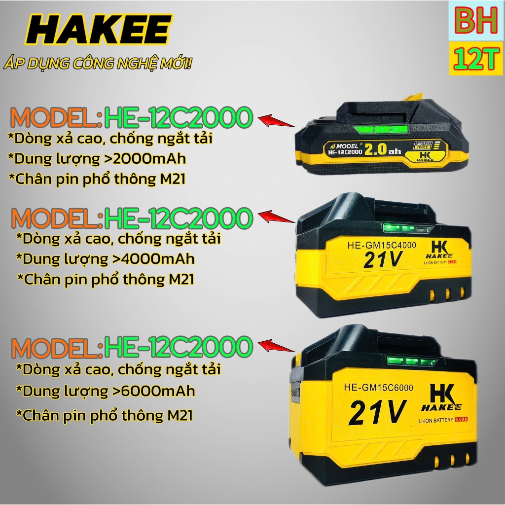Pin HAKEE  chống cháy 5cell,10cell,15cell pin xả 5C 2.0Ah- 4.0ah -6.0ah chịu tải cao