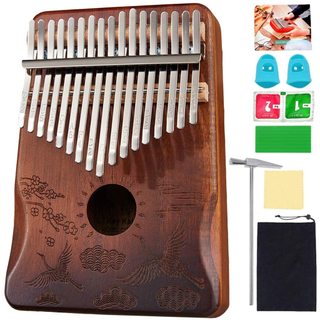 Đàn kalimba 17 phím gỗ giá rẻ khắc lazer nhiều hình cho bạn mới tập chơi Harp -GOGOM17