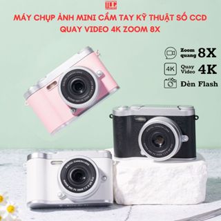 (Tặng Thẻ Nhớ) Máy chụp ảnh mini KÈM THẺ 512G TDHome retro kỹ thuật số CCD 4K cho học sinh –Tongkhodochoi3