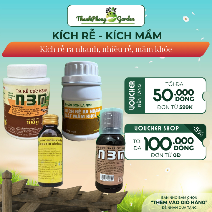 Kích rễ N3M, kích rễ Exotic Thái Lan, VUA RA RỄ Boron giúp cây kích rễ nhanh dành cho hoa lan, hoa h