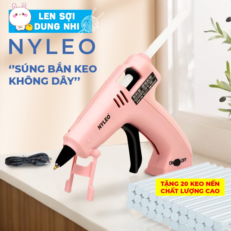 Súng bắn keo nến Nyleo không dây - Đầu nhỏ 0,7mm.đường keo nhỏ gọn,dán hoa,làm đồ Handmade
