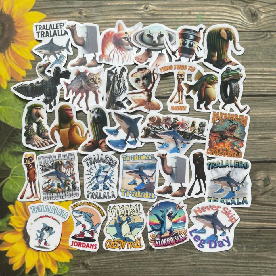 Sticker Memes brainrot tralalero tralala tung tung tung sahur ... ảnh dán Memes brainrot Mau11399