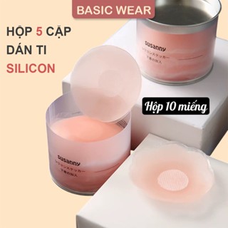 Miếng Dán Ngực Tàng Hình Silicon Siêu Mỏng Siêu Dính An Toàn Cho Da Hộp Hồng ( hộp 5 đôi ) 1061