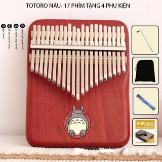 Đàn kalimba gỗ giá rẻ GOGOM 17 phím TOTORO hoạt hình anime tặng Giấy dán miếng dán đánh dấu trang trí đàn kalimba