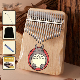 Đàn kalimba gỗ giá rẻ GOGOM 17 phím TOTORO hoạt hình anime tặng Giấy dán miếng dán đánh dấu trang trí đàn kalimba