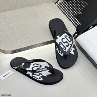 Dép Tông DSQ Đen Đế lá phong Trắng. Hàng QC cao cấp