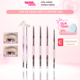 ( HÀNG MỚI VỀ) Chì kẻ lông mày Flortte (M) thiết kế hai đầu siêu mảnh chống thấm nước