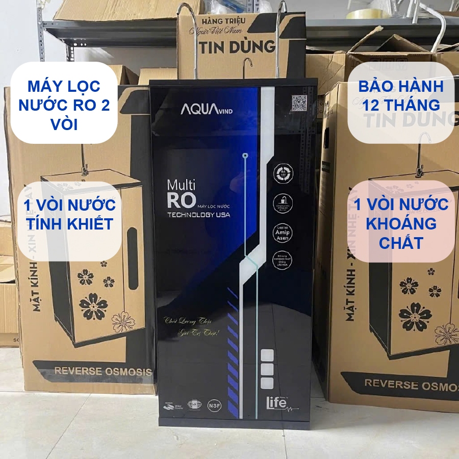 Máy Lọc Nước RO AQUA - Máy Lọc Nước Uống Có Vỏ Tủ 2 Vòi , Không Có Chức Năng Nóng Lạnh