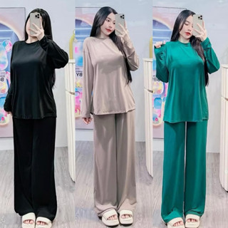 BIGSIZE Set đồ bộ Ủ KEM QUẦN ỐNG SUÔNG , FORM TO THUN LẠNH GIÁ RẺ (65kg-75kg)