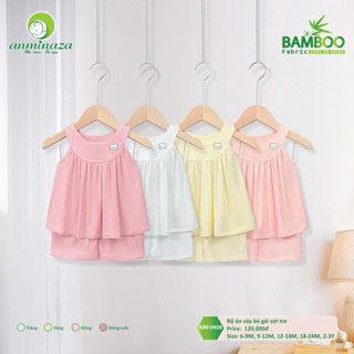 Bộ quần áo ba lỗ chất bambo hãng anminaza cho bé từ 6 tháng đén 3 tuổi