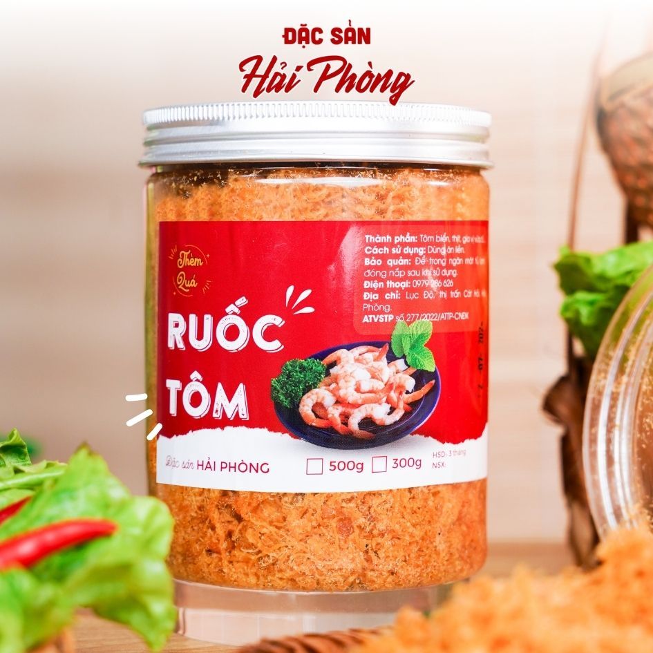 Ruốc Tôm Hải Phòng - Đặc Sản Thơm Ngon, Lọ 300gram