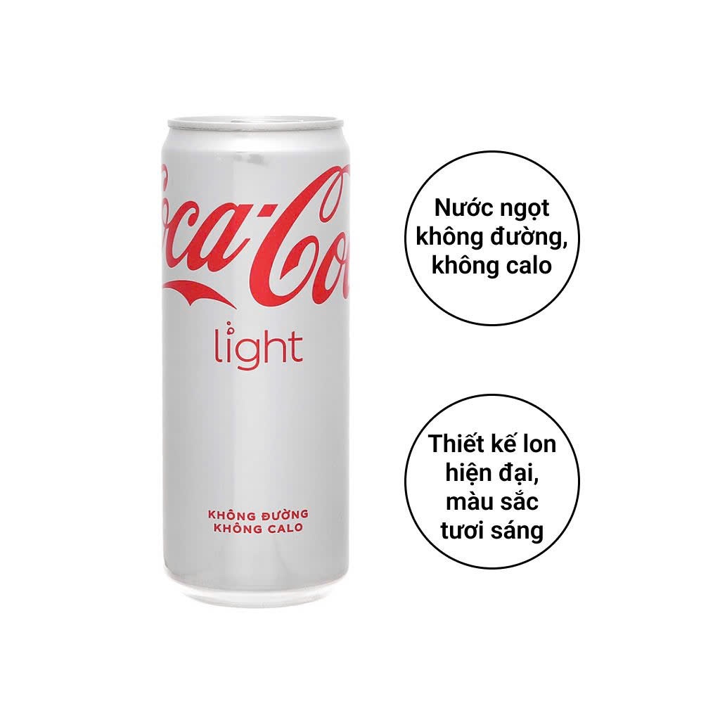 Nước ngọt Coca Cola không đường, không calo lon 320ml