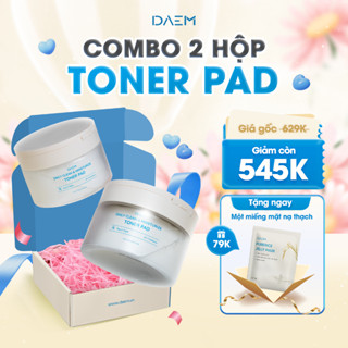 Combo 2 Hàng Ngày Toner Pad DAEM, làm mát, làm dịu và tẩy tế bào da chết, cho da MỤN và da nhạy cảm 1 Hộp 60 Miếng
