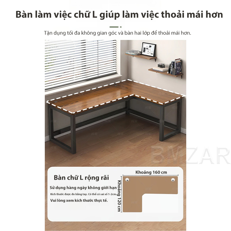 Bàn máy tính chữ L bàn làm việc góc hiện đại Thiết kế tiết kiệm không gian cho phòng ngủ, văn phòng | BigBuy360 - bigbuy360.vn