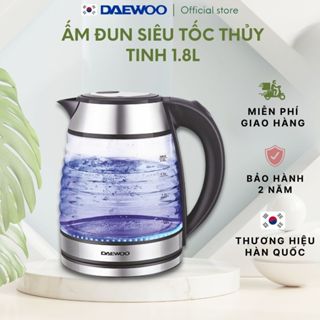 Ấm siêu tốc thủy tinh cao cấp 1.7L Daewoo DWK-GL1803 thiết kế vỏ sò đèn LED độc đáo  - Hàng chính hãng BH 2 năm