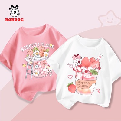Áo thun bé gái BOBDOG in hình cute áo phông cute chất cotton mềm mịn mỏng mát cho bé gái