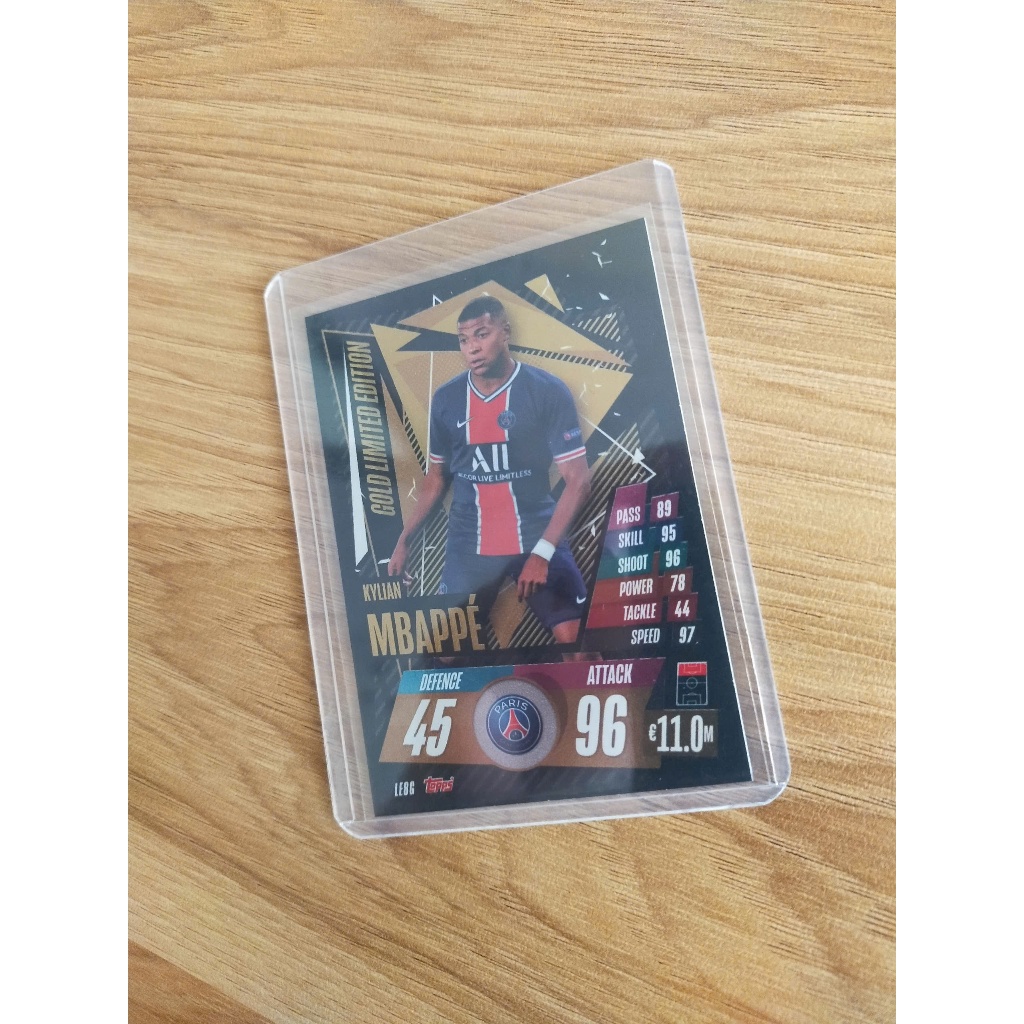 Thẻ Bóng Đá Topps Match Attax 20/21 Kylian Mbappe Gold Limited Edition - Paris Saint Germain - PSG -