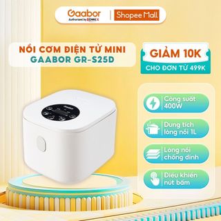  Nồi cơm điện tử Gaabor GR-S25D và GR-S50 lòng nồi 1L-1,8L công suất 400W,1 nút bấm dung tích 2L nấu cơm dễ dàng 
