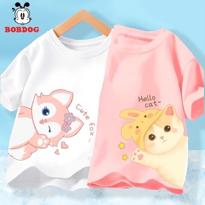Áo thun bé gái BOBDOG chất liệu thun cotton mềm mịn thoáng mát in hình nghộ nghĩnh cho bé