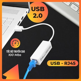 Bộ Chuyển Đổi USB Sang LAN 2.0 Dạng Dây Dùng Cho Laptop, PC - USB Sang LAN 2.0 Dạng Dây Trắng