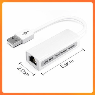 Bộ Chuyển Đổi USB Sang LAN 2.0 Dạng Dây Dùng Cho Laptop, PC - USB Sang LAN 2.0 Dạng Dây Trắng