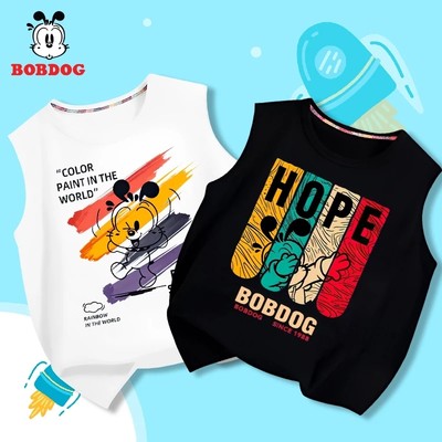 SALE HÈ Áo ba lỗ bé trai BOBDOG chất liệu cotton mềm mịn thoáng mát áo trẻ em sát nách in hình cute cho bé