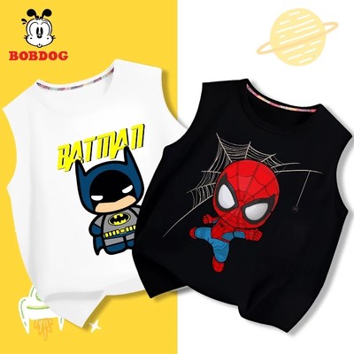 SALE HÈ BST áo ba lỗ bé trai BOBDOG chất liệu cotton in hình người nhện người dơi cute  cho bé