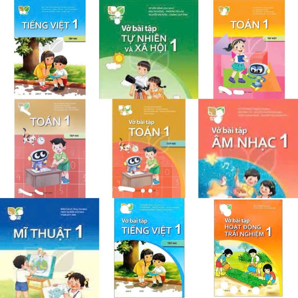 (có nhãn vở) Combo bộ Vở tiếng việt tập viết mĩ thuật toán .. lớp 1 kết nối tri thức