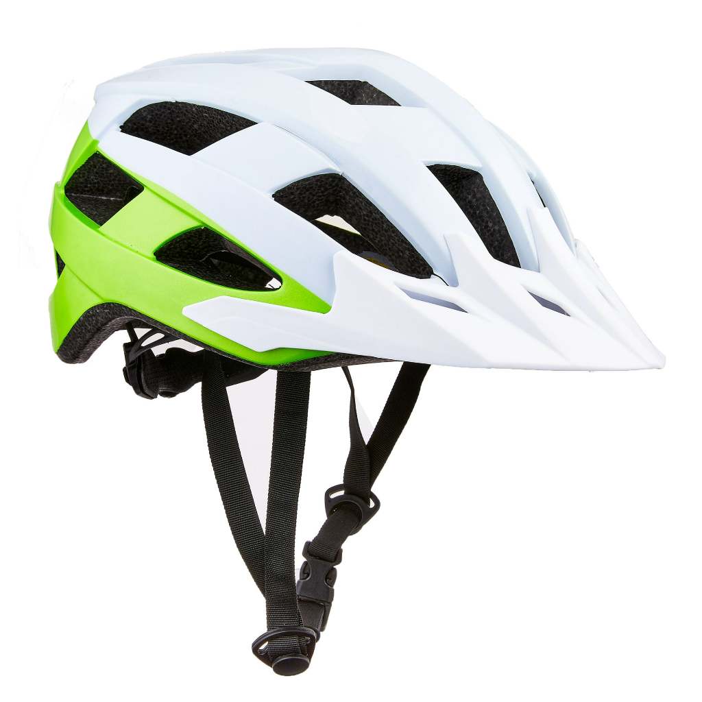 Mũ bảo hiểm siêu nhẹ thể thao thời trang Ozark Trail Adult Bike Helmet, White and Lime Green (Ages 1