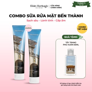 Bộ đôi Sữa rửa mặt Bến Thành làm sạch dịu nhẹ cho mọi loại da SKIN HERITAGE không chứa xà phòng 120ml