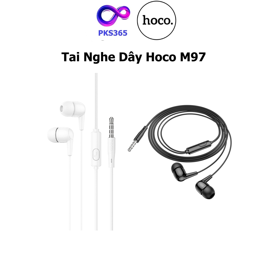 Tai Nghe Dây 3.5 HOCO M97, Micro Đàm Thoại, Dây dài 1,2m, Điều Khiển Một Nút - PKS