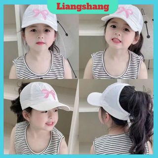 Nón Kết Thêu Nơ Nữa Đầu Cho Bé Gái 2-10 Tuổi - Mũ lưỡi trai trẻ em hình nơ thêu dễ thương, phong cách Hàn Quốc