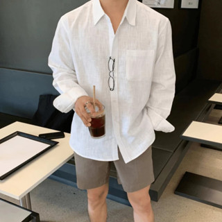 Áo Sơ Mi Nam Trắng Mùa Hè Đi Biển Dài Tay Cổ Bẻ Vải Đũi Xước Mát Form Rộng Thoải Mái Halley A28