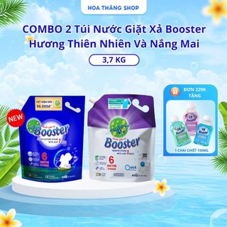  Combo 2 Túi Nước Giặt Xả 2in1 Booster 3,7kg Hương Thiên Nhiên Và Nắng Mai Làm Sạch Vết Bẩn Lưu Hương Lâu 