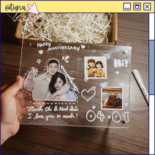 (SHOP VẼ ) Set Quà Handmade Khung Mica Trong Suốt Tự Làm Quà Tặng Bạn Trai Bạn Gái Kỉ Niệm Anniversary Sinh Nhật